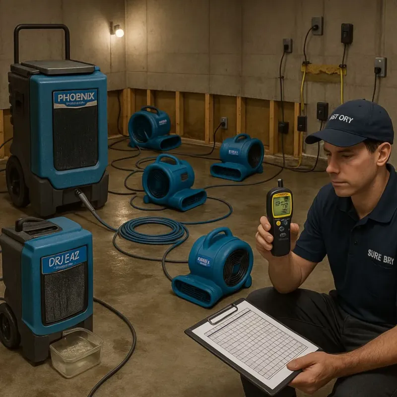 Structural Drying and Dehumidification process in Bridgeport, CA